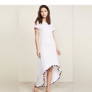 New Pitusa White High Low Pom Maxi Standard Pima Cotton